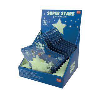 Legami - Adhesive Glow In The Dark Stars - Super Stars Display Pack of 10 Pcs