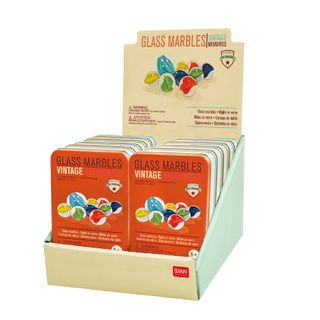 Legami - Glass Marbles - Display Pack of 12 Tins