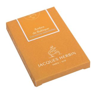 Jacques Herbin Prestige - The Essentials - Pack of 7 Ink Cartridges - International Size - Ambre de Baltique (Baltic Amber)
