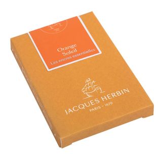Jacques Herbin Prestige - The Essentials - Pack of 7 Ink Cartridges - International Size - Orange Soleil (Orange Sun)