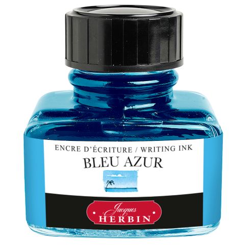 Jacques Herbin - D Writing Ink - 30mL Bottle - Bleu Azur (Azure Blue)