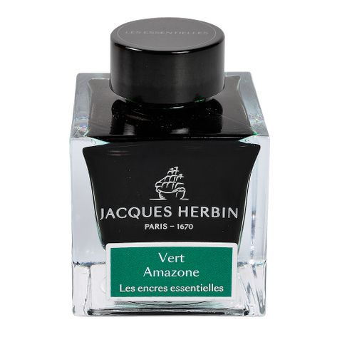 Jacques Herbin Prestige - The Essentials - Fountain Pen Ink - 50ml Bottle - Vert Amazone (Amazon Green)