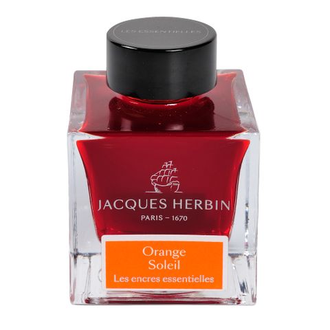 Jacques Herbin Prestige - The Essentials - Fountain Pen Ink - 50ml Bottle - Orange Soleil (Orange Sun)