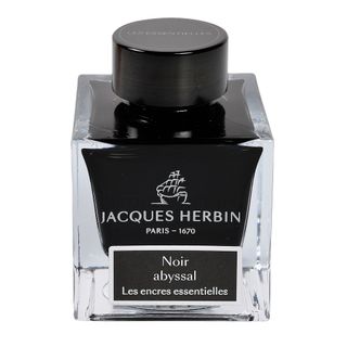 Jacques Herbin Prestige - The Essentials - Fountain Pen Ink - 50ml Bottle - Noir Abyssal (Intense Black)