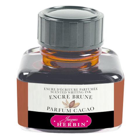 Jacques Herbin - Scented Fountain Pen Ink - 30ml Bottle - Brown Ink (Cocoa Fragance)