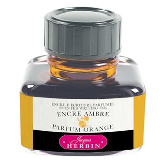 Jacques Herbin - Scented Fountain Pen Ink - 30ml Bottle - Amber Ink (Orange Fragrance)