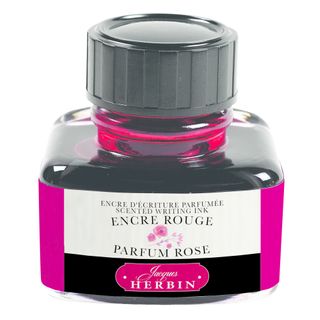 Jacques Herbin - Scented Fountain Pen Ink - 30ml Bottle - Red Ink (Rose Fragrance)