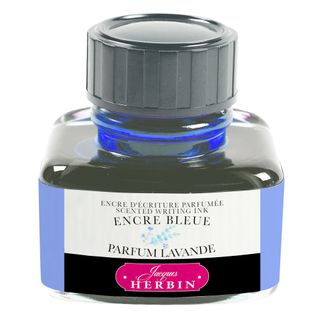 Jacques Herbin - Scented Fountain Pen Ink - 30ml Bottle - Blue Ink (Lavender Fragrance)