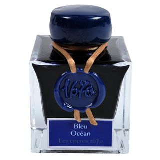 Jacques Herbin Prestige - 1670 Collection - Fountain Pen Ink - 50ml Bottle - Bleu Ocean (Ocean Blue)