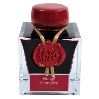 Jacques Herbin Prestige - 1670 Collection - Fountain Pen Ink - 50ml Bottle - Rouge Hematite (Red Hematite)