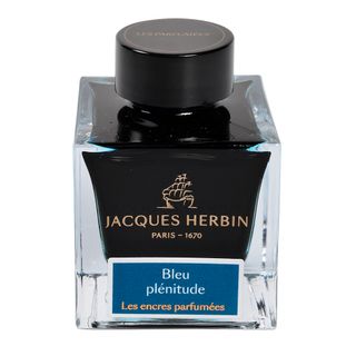 Jacques Herbin Prestige - Scented Fountain Pen Ink - 50ml Bottle - Bleu Plenitude (Blue)