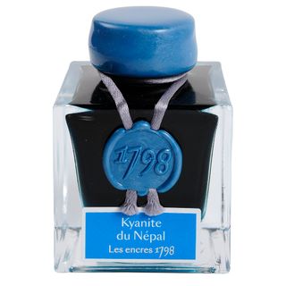 Jacques Herbin Prestige - 1798 Collection - Fountain Pen Ink - 50ml Bottle - Kyanite du Nepal (Blue Kyanite)