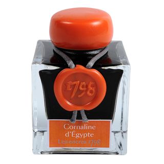 Jacques Herbin Prestige - 1798 Collection - Fountain Pen Ink - 50ml Bottle - Cornelian d'Egypte (Egyptian Orange)