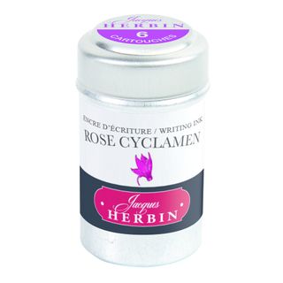 Jacques Herbin - Tin of 6 International Standard Ink Cartridges - Rose Cyclamen (Rose Petal)
