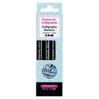 Jacques Herbin - Felt-Tip Markers For Calligraphy - Set Of 3
