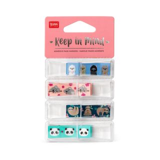 Legami - Adhesive Page Markers - Cute Animals - Keep In Mind Display Pack of 12 Pcs