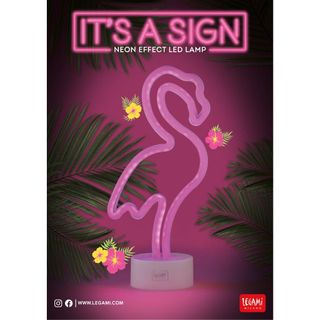 Legami - Neon Effect LED Lamp - It's A Sign - Flamingo