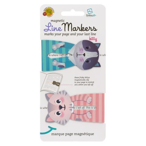 Thinking Gifts - Line Markers - Magnetic Bookmarks - Cats