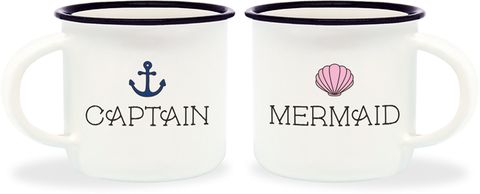 *Espresso For Two Mini Mug Bone China - Captain & Mermaid