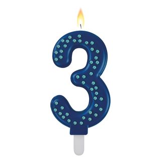 Maxi Candle - Number 3 - Blue