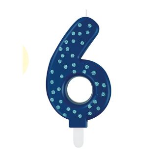 Maxi Candle - Number 6 - Blue