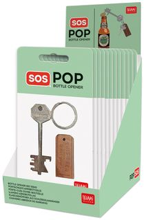 Legami - Bottle Opener Key Ring - SOS Pop Display Pack of 12 Pcs