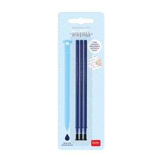 Legami - Erasable Gel Pen Refills Pack of 3 - Blue Ink