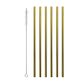 Legami - Set of 6 Stainless Steel Straws - Standard Size - Gold Colour