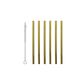 Legami - Set of 6 Stainless Steel Straws - Cocktail Size - Gold Colour