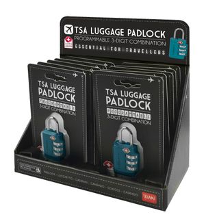 TSA Luggage Padlock - Display 10 Pcs $10.40 Ea+GST- Petrol Blue