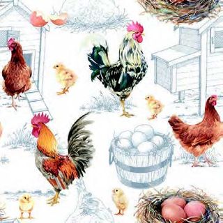 Ambiente - Paper Napkins - Pack of 20 - Luncheon Size - Chicken Farm*