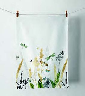 Ambiente Home - Tea Towel - Ornamental Flowers White