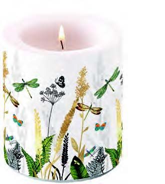Ambiente Home - Candle - Medium - Ornamental Flowers White