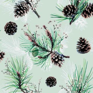 Ambiente - Paper Napkins Christmas - Pack of 20 - Luncheon Size - Pine Cones All Over
