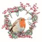 Ambiente - Paper Napkins Christmas - Pack of 20 - Luncheon Size - Robin In Wreath