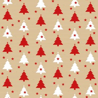 Ambiente - Paper Napkins Christmas - Pack of 20 - Luncheon Size - Trees and Stars Red