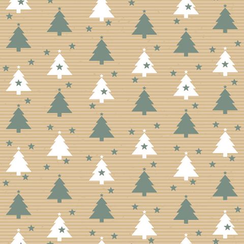 Ambiente - Paper Napkins Christmas - Pack of 20 - Luncheon Size - Trees and Stars Sage