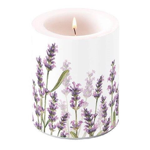Ambiente Home - Candle - Large - Lavender Shades White