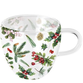 Ambiente Home - Double-Walled Glass - Winter Greenery White