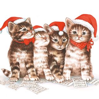 Ambiente - Paper Napkins Christmas - Pack of 20 - Luncheon Size - Singing Cats