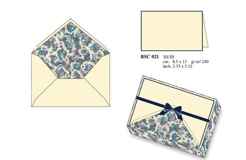 Rossi Blue Florentine Double Card Gold Foiled 8.5x13cm