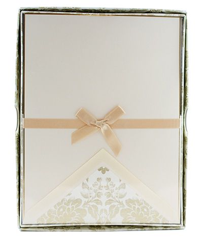 Rossi Medioevalis Cotton Writing Set Box 10 sheet 16.5x21.5cm 120gsm envelopes lined Gold Baroque