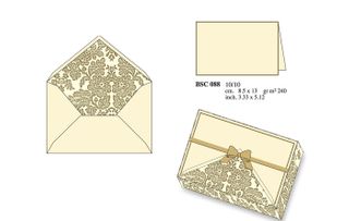 Gold Floral Double Card Gold Foiled 8.5x13cm