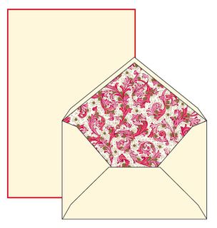 Rossi Medioevalis Box 10 Cotton Florentine Red Writing Set sheet 16.5x21.5cm 120gsm
