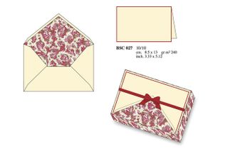 Rossi Red Florentine Dble Card 8.5 X 13cm