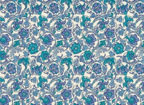 Wrap Rossi Blue Florentine Flowers 50 X 70cm