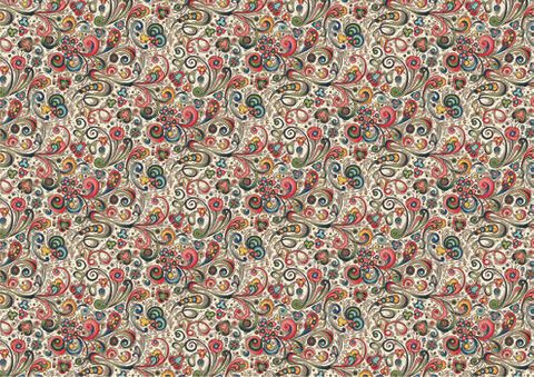 Rossi 1931 - Wrap Flat Sheet - Art Nouveau Flowers Red