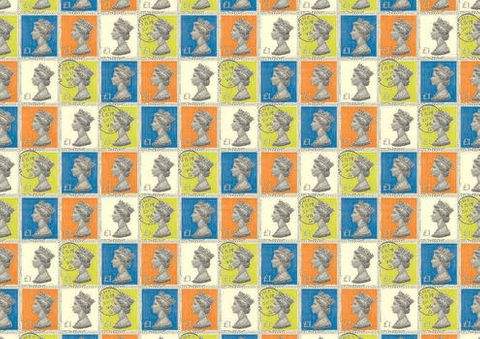 QE2 stamp Wrap Rossi 50X70cm