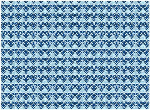 Rossi 1931 - Wrap Flat Sheet - Letterpress Hearts Blue