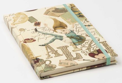 Alice in Wonderland Hard Cover  Notebook lined 64 page stitch bound